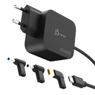 Ładowarki do telefonów - Ładowarka sieciowa j5create 67W GaN PD USB-C® Mini Charger with 3 Types of DC Connector - EU (1xUSB-C - HP/ Dell/ Lenovo; kolor czarny) JUP1565DCE3A-EN - miniaturka - grafika 1