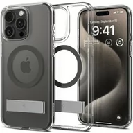 Etui i futerały do telefonów - Spigen Etui Ultra Hybrid S Mag MagSafe do iPhone 15 Pro Max, przezroczysto-szare - miniaturka - grafika 1