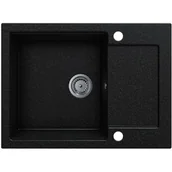 Zlewozmywaki - EOS Zlewozmywak granitowy UNITO z ociekaczem (czarny grafit) - miniaturka - grafika 1