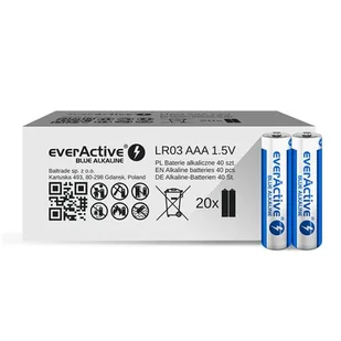 EverActive 40 x baterie alkaliczne Blue Alkaline LR03 AAA pakowane w zgrzewki shrink po 2szt ALEV03S2BK - Baterie i akcesoria - miniaturka - grafika 1