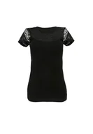 Bluzki damskie - Koszulka damska czarna Kamila/Golden Queen - miniaturka - grafika 1