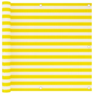 Parawan balkonowy, żółto-biały, 90x500 cm, HDPE - Parawany - miniaturka - grafika 1