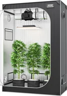 Szklarnie ogrodowe - VEVOR Growbox 122 x 61 x 183 cm Szklarnia wykonana z 22 mm stalowej ramy i tkaniny 2000D Oxford Namiot do uprawy o nośności 60 kg Szafka do uprawy Nadaje się do oświetlenia do uprawy 150 W Namiot do uprawy w pomieszczeniach - miniaturka - grafika 1