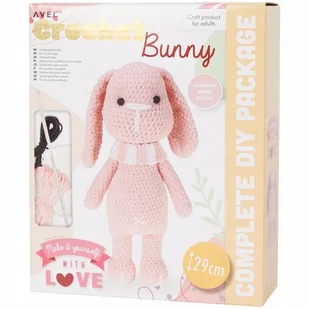 ZESTAW DO SZYDEŁKOWANIA Z WŁÓCZKI KRÓLIK BUNNY DIY RĘKODZIEŁO ZRÓB TO SAM - Prace ręczne dla dzieci - miniaturka - grafika 1