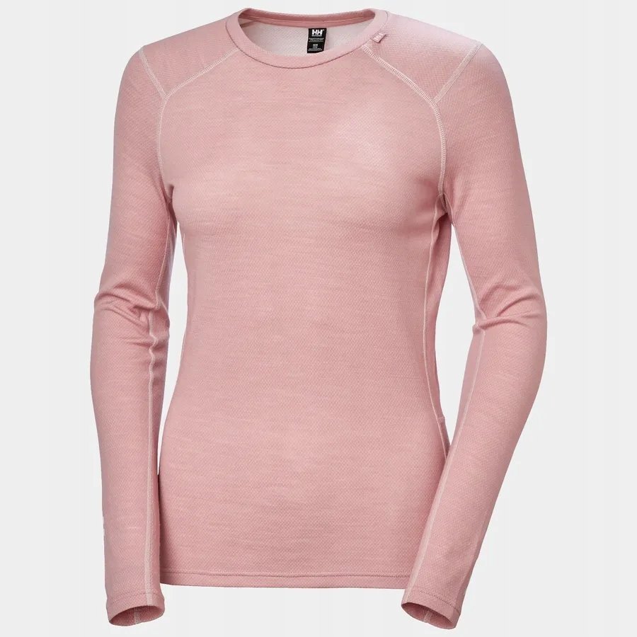 Koszulka termoaktywna Helly Hansen W LIFA Merino Midweight Crew - Pink - XS