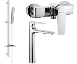 Mexen Lynx DQ72 zestaw prysznicowy, chrom - 745914DQ72-00 - Zestawy baterii łazienkowych - miniaturka - grafika 1