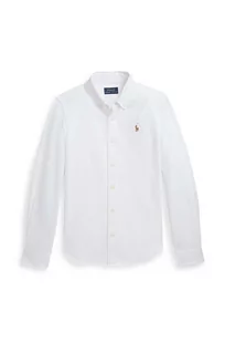 Polo Ralph Lauren koszula bawełniana dziecięca kolor biały - Koszulki dla dziewczynek - miniaturka - grafika 1