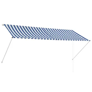 vidaXL Markiza zwijana, 300 x 150 cm, biało-niebieska - Markizy - miniaturka - grafika 1
