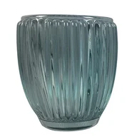 Świeczniki - Świecznik Szklany 8x8x9,5 cm Kol. Niebieski - miniaturka - grafika 1