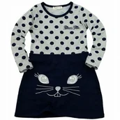 Sukienki - Sukienka W GROSZKI Kotek BAWEŁNA Rękaw 92 - miniaturka - grafika 1