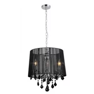 Lampy sufitowe - Italux Żyrandol Cornelia 3 Czarny organza MDM-2572/3 BK - miniaturka - grafika 1