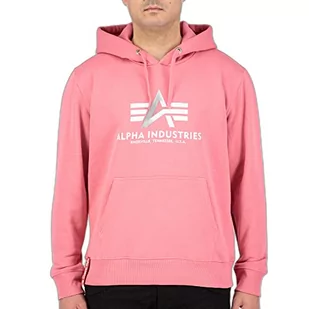 ALPHA INDUSTRIES Męska bluza z kapturem, basic, nieprzejrzysta, 49-koralowy czerwony, L - Bluzy męskie - miniaturka - grafika 1