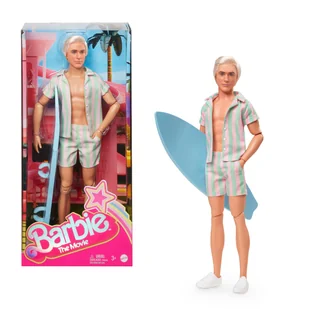 Barbie, The Movie, Ken w plażowym stroju, lalka dla dzieci 3+ - Lalki dla dziewczynek - miniaturka - grafika 1