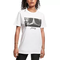 Koszulki i topy damskie - Mister Tee Damska koszulka Le Papillon Oversize, biały, 3XL - miniaturka - grafika 1