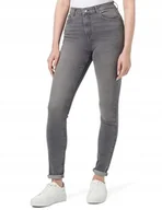 Spodnie damskie - Only Szare Jeansy Rurki Ze Średnim Stanem Na Zamek 25/32 Jye - miniaturka - grafika 1