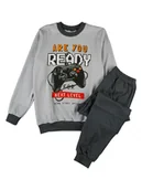 Piżamy chłopięce - Chłopięca piżama z nadrukiem gamingowa szara Tup Tup r.128 - miniaturka - grafika 1