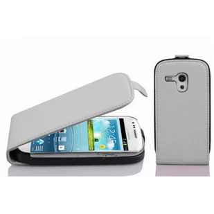 Etui Cadorabo do Samsung Galaxy S3 MINI w kolorze MAGNESIUM WHITE etui na telefon komórkowy z klapką wykonane z teksturowanej sztucznej skóry etui ochronne etui z klapką w stylu książki - Etui i futerały do telefonów - miniaturka - grafika 1