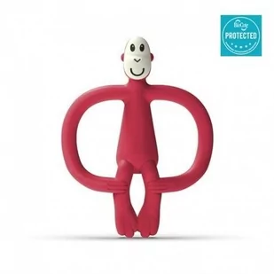 Matchstick Monkey Matchstick Monkey Velvet Red Gryzak Masujący ze szczoteczką - Gryzaki dla dzieci - miniaturka - grafika 1