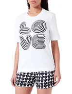 Koszulki i topy damskie - Love Moschino Damska koszulka o regularnym kroju z krótkim rękawem, Optical White, rozmiar 38, optical white, 38 - miniaturka - grafika 1