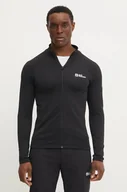 Bluzy męskie - Jack Wolfskin bluza sportowa Prelight kolor czarny gładka A63789 - miniaturka - grafika 1