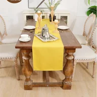 Obrusy i serwetki - Bieżnik wiosenny, żółty, zmywalny, sezonowy, letni, dekoracja stołu kuchennego, stołu jadalnego, do wnętrz, 35,5 x 150 cm - miniaturka - grafika 1