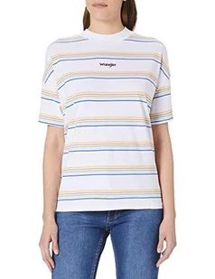 Wrangler Damska koszulka z wysokim dekoltem, White 3, L - Koszulki i topy damskie - miniaturka - grafika 1