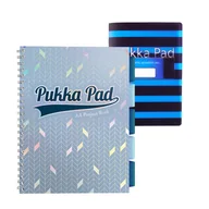 Zeszyty szkolne - Zestaw kołozeszyt w kratkę A4 100k z przekładkami jasnoniebieski Pukka Pads + Zeszyt Flex Pad B5 niebieski - miniaturka - grafika 1