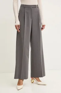 Patrizia Pepe spodnie damskie kolor szary szerokie high waist 2P1642 A498 - Spodnie damskie - miniaturka - grafika 1