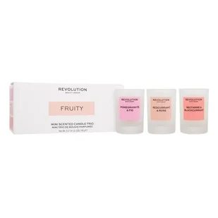 Revolution Home Fruity Mini Scented Candle Trio Zestaw świeczka zapachowa Pomeranate & Fig 40 g + świeczka zapachowa Redcurrant & Rose 40 g + świeczka zapachowa Nectarine & Blackcurrant 40 g - Świece - miniaturka - grafika 1