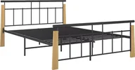 Łóżka - Elior Rustykalne metalowe łóżko czarny + jasny dąb 140x200 cm - Paresa - miniaturka - grafika 1