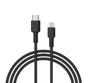 Aukey CB-CL02 NYLONOWY KABEL USB C-LIGHTNING 1.2M CB-CL02 BLACK - Kable USB - miniaturka - grafika 2