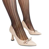 Czółenka - Beżowe czółenka na słupku Vinceza beżowy - miniaturka - grafika 1