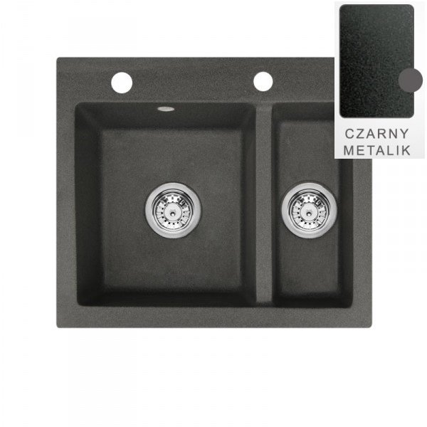 Zlew ŚMIGIELSKI MILANO 60 czarny metal (44) (MILANO6044)