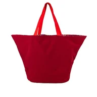 Torebki damskie - Torba na zakupy owalne dno 72X40 bordowa z wnętrzem w róże - miniaturka - grafika 1