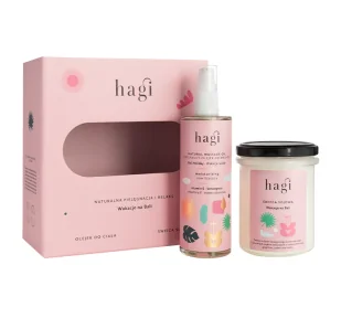 Hagi Zestaw Naturalna Pielęgnacja i Relaks (olejek do masażu 100 ml +  świeca sojowa 215 - Zestawy kosmetyków damskich - miniaturka - grafika 1