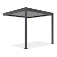 Kratki i pergole - Automatyczna pergola przyścienna z oświetleniem LED 3x3 ELEGANCE WALL AUTOMATIC, Anthracite/Light Grey - Gutroof - miniaturka - grafika 1