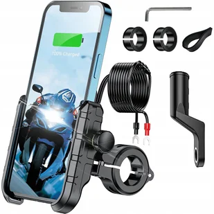 UCHWYT MOTOCYKLOWY NA TELEFON ŁADOWARKA QI 12/24v ŁADOWANIE BEZPRZEWODOWE - Uchwyty samochodowe do telefonów UCHWYT MOTOCYKLOWY NA TELEFON ŁADOWARKA QI 12/24v ŁADOWANIE BEZPRZEWODOWE - Uchwyty samochodowe do telefonów - miniaturka - grafika 1