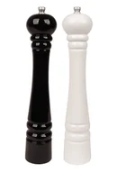Młynki do soli i pieprzu - Ręczne młynki do soli i pieprzu biało-czarne 32 cm lakierowane - miniaturka - grafika 1
