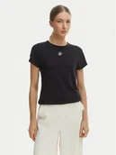 Koszulki i topy damskie - Tommy Hilfiger T-Shirt WW0WW48710 Czarny Slim Fit - miniaturka - grafika 1