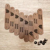 Rękodzieło - TEMU 10 szt. Ręcznie Robionych Etykiet z Sztucznej Skóry z Metalowymi Oczkami i Śrubkami - Etykiety Rękodzielnicze do Projektów na Drutach, Portfeli, - miniaturka - grafika 1