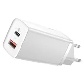 Ładowarki do telefonów - Baseus GaN2 Lite szybka ładowarka sieciowa 65W USB / USB Typ C Quick Charge 3.0 Power Delivery (azotek galu) biały (CCGAN2L-B02) - miniaturka - grafika 1