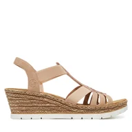 Sandały damskie - Sandały Rieker 61913-31 Różowy - miniaturka - grafika 1