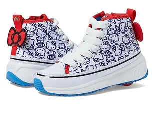 Heelys Veloz Chi Hello Kitty Girl (Little Big Kid/Adult) buty na obcasie, biały/czarny/czerwony/olimpijski żółty, 7, Biały Czarny Czerwony Żółty Olimpijski, 7 Big Kid - Buty dla dziewczynek - miniaturka - grafika 1