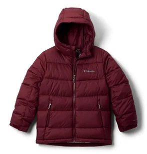 Columbia Młodzieżowa kurtka z kapturem Pike Lake 2, uniseks, kurtka puchowa z kapturem, bogate wino, XS - Kurtki i płaszcze dla chłopców - miniaturka - grafika 1