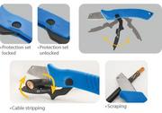 Nożyce i noże - NÓŻ DO ŚCIĄGANIA IZOLACJI Z KABLI Z OSŁONĄ OSTRZA King Tony - miniaturka - grafika 1