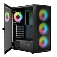 Obudowy komputerowe - Logic Midi Tower Portos ARGB czarna - miniaturka - grafika 1
