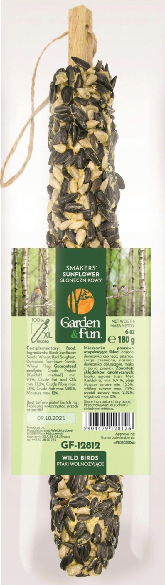 Garden&Fun Smakers słonecznikowy XL dla ptaków wolnożyjących 10szt/op