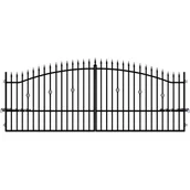 Ogrodzenia - Polargos Brama Flora 3 dwuskrzydłowa z napędem czarna 400 cm x 160 cm - miniaturka - grafika 1