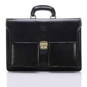 Teczki i aktówki - TECZKA MĘSKA AKTÓWKA SKÓRZANA CZARNA PAOLO PERUZZI N02-BL - miniaturka - grafika 1