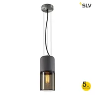 Lampy sufitowe - SLV Lisenne lampa wisząca ze szkła dymowego - miniaturka - grafika 1